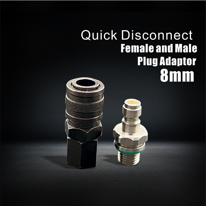 ULTRAFORCE Paintball HPA 8mm Quick Disconnect Female and Male Plug Adaptor