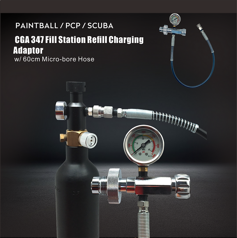 ULTRAFORCE CGA 347 Refill Valve with 60cm Hose