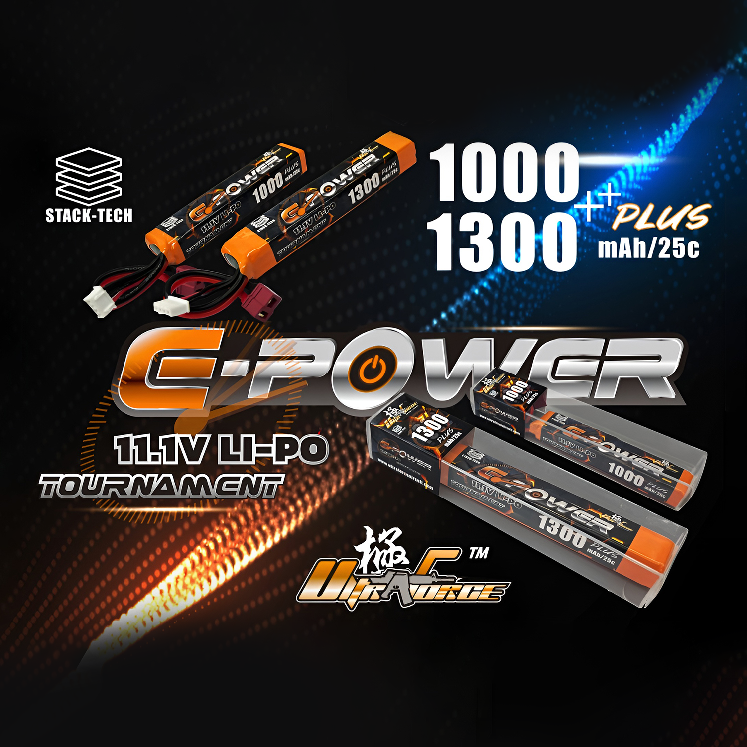 ULTRAFORCE แบตเตอรี่ LiPo ความจุสูง 11.1V แบบ Stick สำหรับ Airsoft