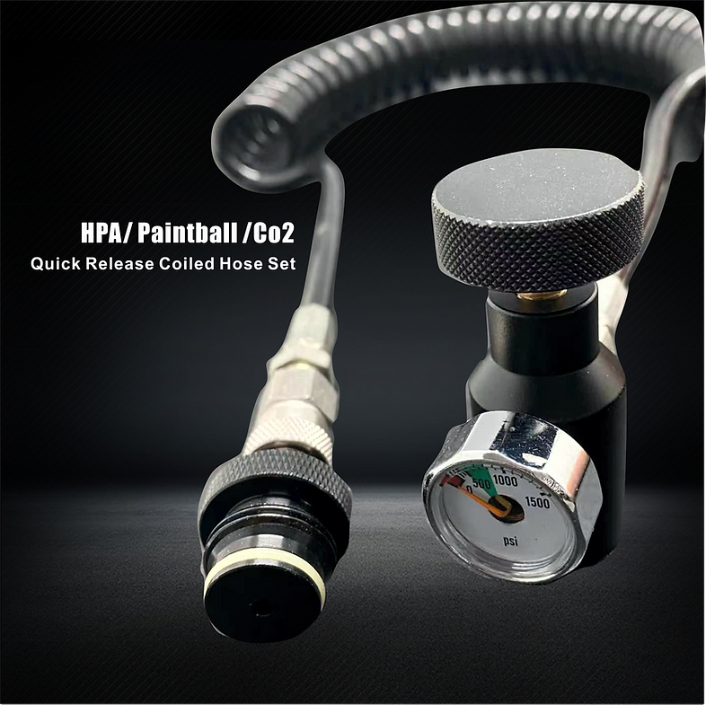 ULTRAFORCE HPA Paintball 1500psi Tank Hose On/Off Gauge Valve