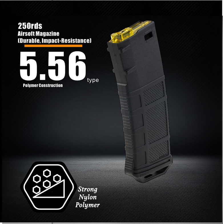 Polymer 250rds Mid Cap Magazine for Airsoft M4 AEG