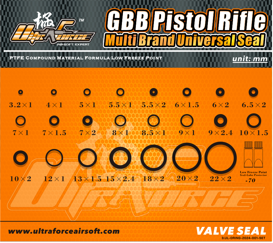 MULTI BRAND AIRSOFT SEAL O-RING SET